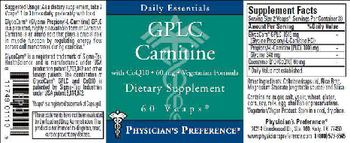 Physician's Preference GPLC Carnitine With CoQ10 - 60 mg - Vegetarian Formula - supplement