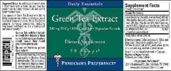 Physician's Preference Green Tea Extract 200 mg EGCg/80% Catechins - Vegetarian Formula - supplement