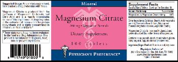 Physician's Preference Magnesium Citrate 200 mg - supplement