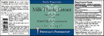 Physician's Preference Milk Thistle Extract Vegetarian Formula 150 mg - herbal supplement