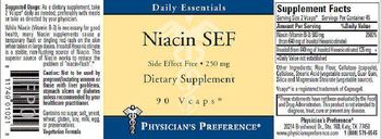 Physician's Preference Niacin SEF Side Effect Free - 250 mg - supplement