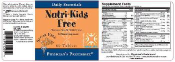 Physician's Preference Nutri-Kids Free - childrens chewable multivitamin mineral supplement