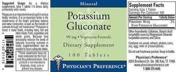 Physician's Preference Potassium Gluconate 99 mg - Vegetarian Formula - supplement