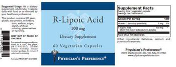 Physician's Preference R-Lipoic Acid 100 mg - supplement