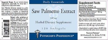 Physician's Preference Saw Palmetto Extract 160 mg - herbal supplement