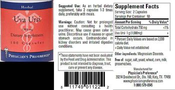 Physician's Preference Uva Ursi 1,000 mg - supplement