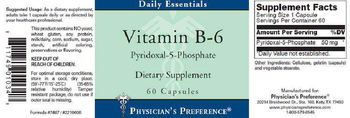 Physician's Preference Vitamin B-6 Pyridoxal-5-Phosphate - supplement
