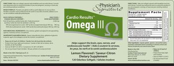 Physician's Signature Cardio Results Omega III Lemon Flavored - supplement