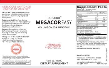 Physician's Signature Tru-Sorb Megacore Easy Keylime Omega Smoothie - supplement