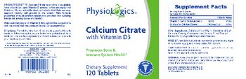 PhysioLogics Calcium Citrate With Vitamin D3 - supplement