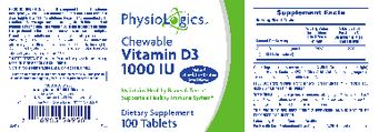 PhysioLogics Chewable Vitamin D3 1000 IU Natural Strawberry Banana Flavor - supplement