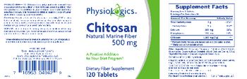 PhysioLogics Chitosan Natural Marine Fiber 500 mg - fiber supplement