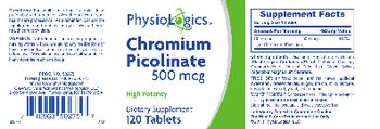PhysioLogics Chromium Picolinate 500 mcg - supplement