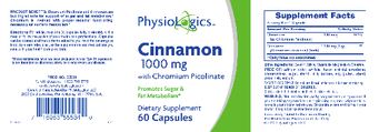 PhysioLogics Cinnamon 1000 mg With Chromium Picolinate - supplement