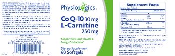 PhysioLogics Co Q-10 30 mg L-Carnitine 250 mg - supplement