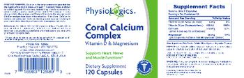 PhysioLogics Coral Calcium Complex Vitamin D & Magnesium - supplement