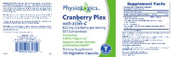 PhysioLogics Cranberry Plex with Ester-C - supplement