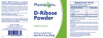 PhysioLogics D-Ribose Powder - supplement