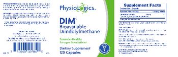 PhysioLogics DIM Bioavailable Diindolylmethane - supplement