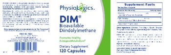 PhysioLogics DIM Bioavailable Diindolylmethane - supplement