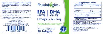PhysioLogics EPA 300 mg  DHA 200 mg  Omega-3 600 mg - supplement