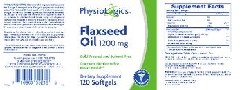 PhysioLogics Flaxseed Oil 1200 mg - supplement