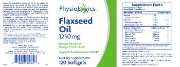 PhysioLogics Flaxseed Oil 1250 mg - supplement