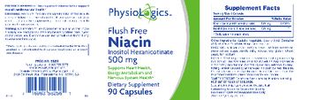 PhysioLogics Flush Free Niacin Inositol Hexanicotinate 500 mg - supplement