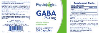 PhysioLogics GABA 750 mg - supplement