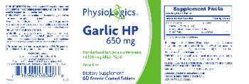 PhysioLogics Garlic HP 650 mg - supplement