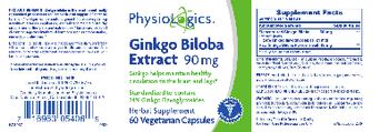 PhysioLogics Ginkgo Biloba Extract 90 mg - herbal supplement