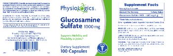 PhysioLogics Glucosamine Sulfate 1000 mg - supplement