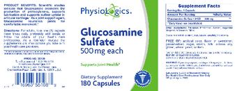 PhysioLogics Glucosamine Sulfate 500 mg - supplement