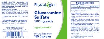 PhysioLogics Glucosamine Sulfate 500 mg - supplement