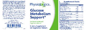 PhysioLogics Glucose Metabolism Support - supplement
