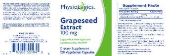 PhysioLogics Grapeseed Extract 100 mg - supplement