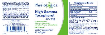 PhysioLogics High Gamma Tocopherol 200 mg - supplement