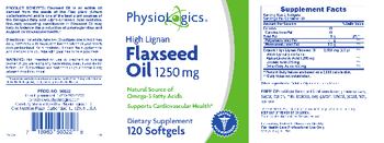 PhysioLogics High Lignan Flaxseed Oil 1250 mg - supplement