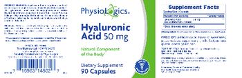 PhysioLogics Hyaluronic Acid 50 mg - supplement