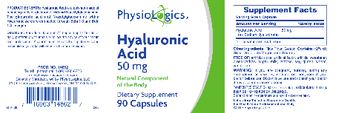 PhysioLogics Hyaluronic Acid 50 mg - supplement