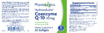 PhysioLogics Hydrosoluble Coenzyme Q-10 30 mg - supplement