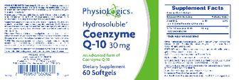 PhysioLogics Hydrosoluble Coenzyme Q-10 30 mg - supplement