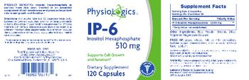 PhysioLogics IP-6 Inositol Hexaphosphate 510 mg - supplement