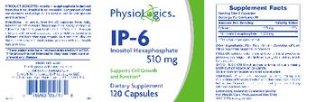 PhysioLogics IP-6 Inositol Hexaphosphate 510 mg - supplement
