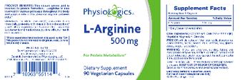 PhysioLogics L-Arginine 500 mg - supplement
