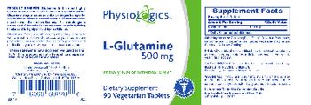 PhysioLogics L-Glutamine 500 mg - supplement