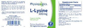 PhysioLogics L-Lysine 500 mg - supplement