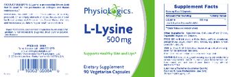 PhysioLogics L-Lysine 500 mg - supplement