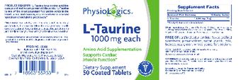 PhysioLogics L-Taurine 1000 mg - supplement