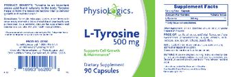 PhysioLogics L-Tyrosine 500 mg - supplement